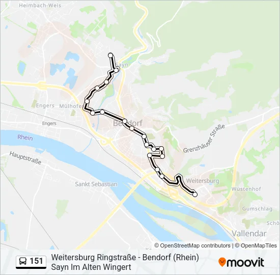 151 Bus Line Map