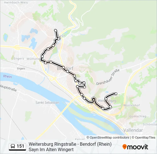 151 Bus Line Map
