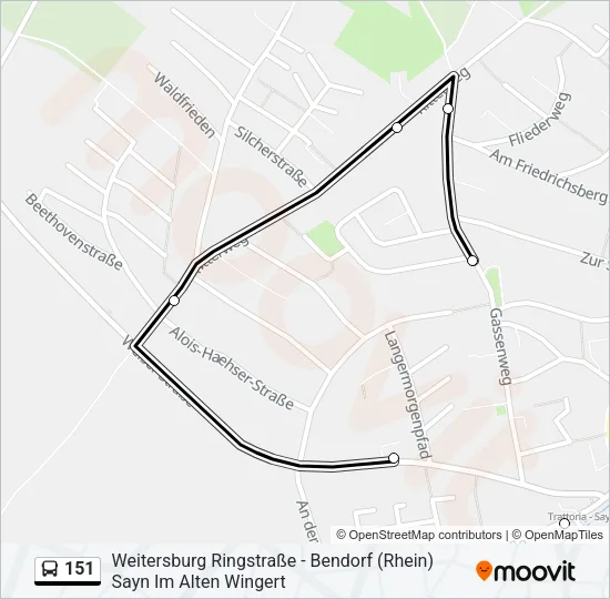 151 Bus Line Map