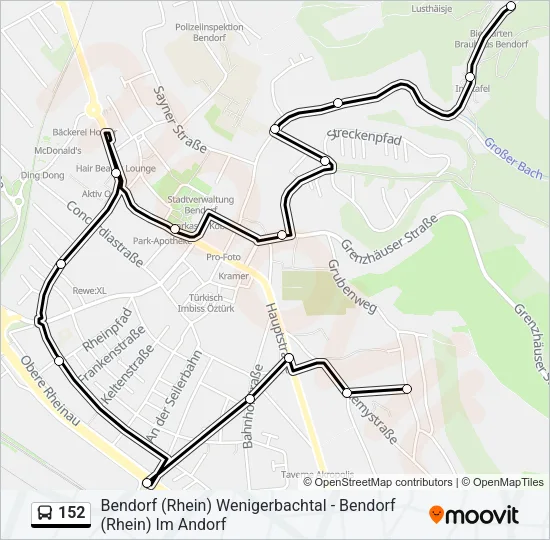 152 Bus Line Map