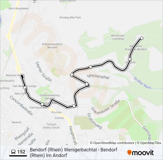 Автобус 152: карта маршрута