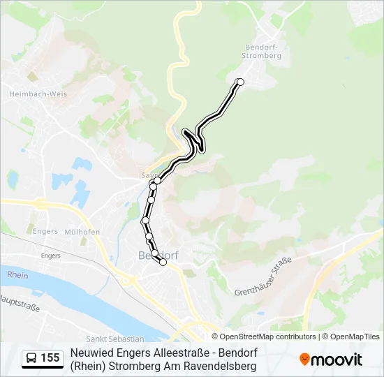155 Bus Line Map