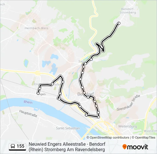 155 Bus Line Map