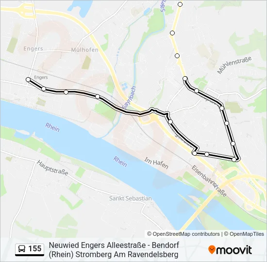 155 Bus Line Map