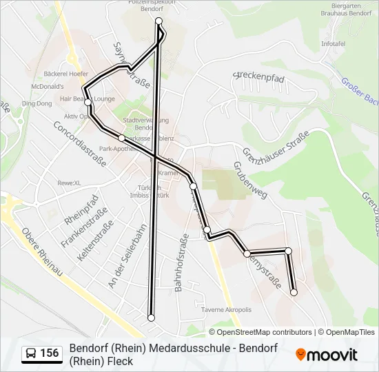 156 Bus Line Map