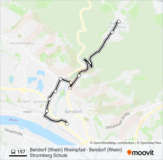 157 Bus Line Map