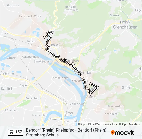 157 Bus Line Map