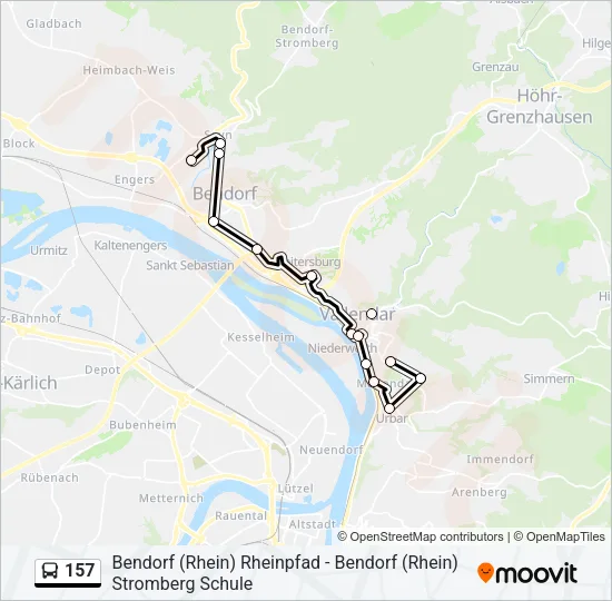 157 Bus Line Map