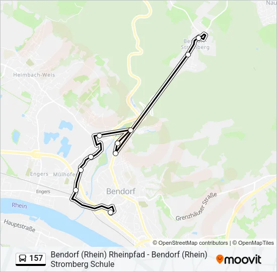 157 Bus Line Map