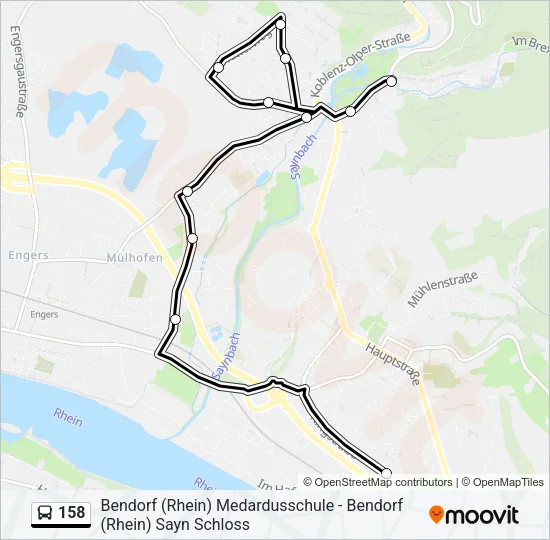 158 Bus Line Map