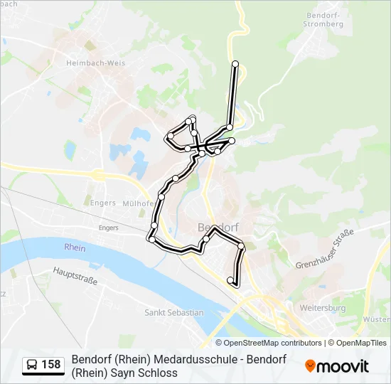 158 Bus Line Map