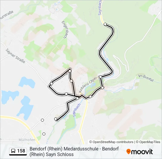 158 Bus Line Map