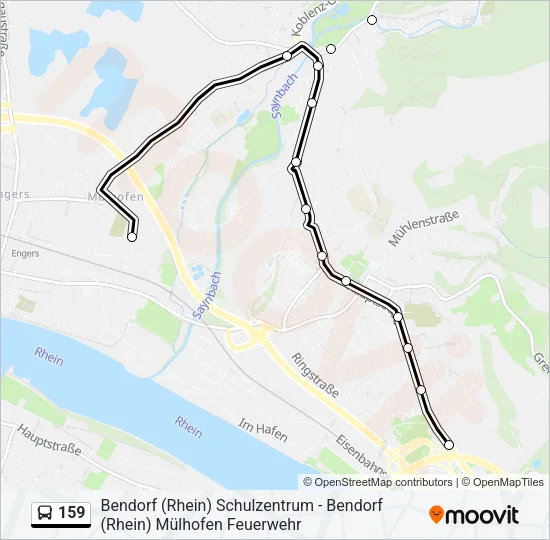 159 Bus Line Map