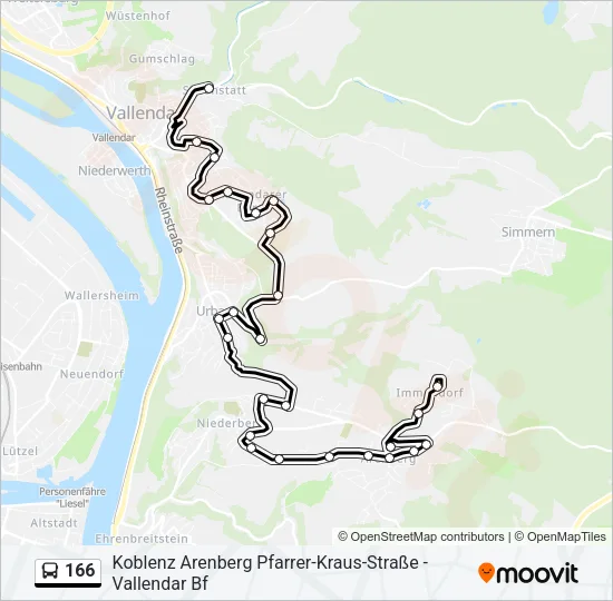 166 Bus Line Map