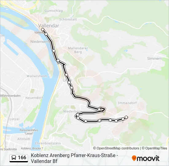166 Bus Line Map