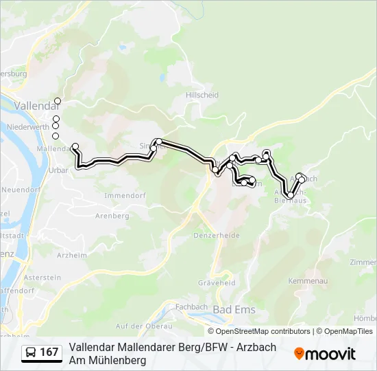 167 Bus Line Map