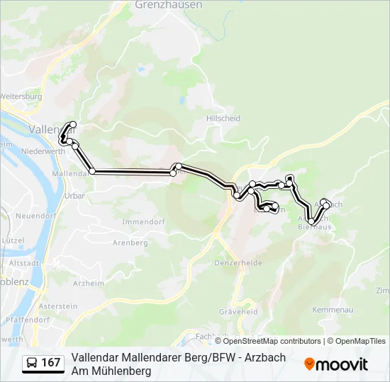 167 Bus Line Map