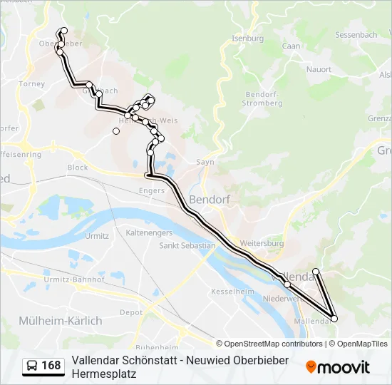 168 Bus Line Map