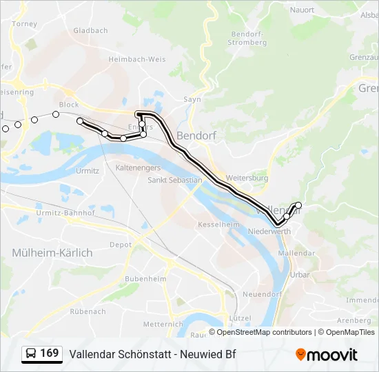 169 Bus Line Map