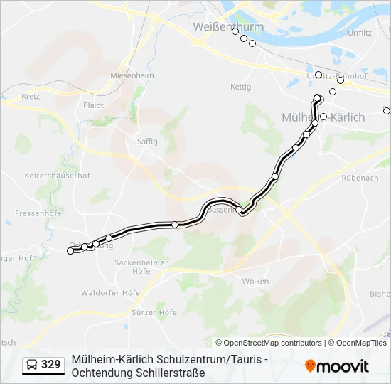 329 Bus Line Map