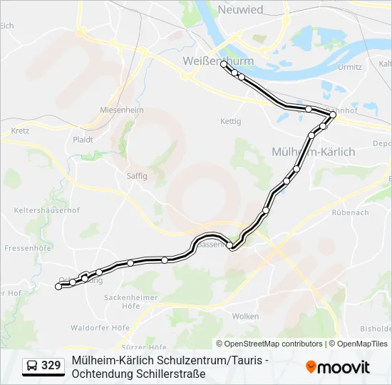 329 Bus Line Map