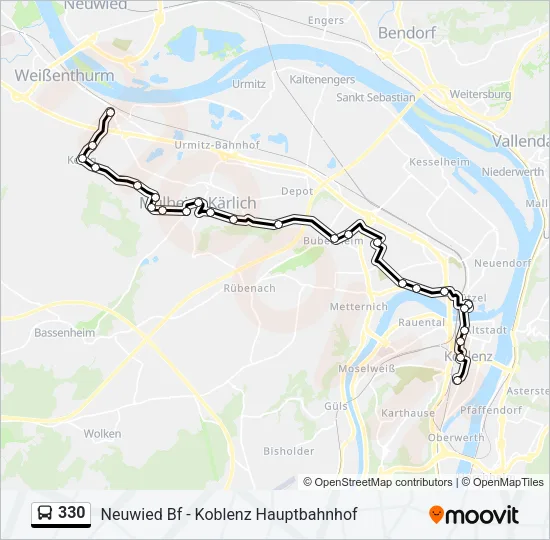 330 Bus Line Map