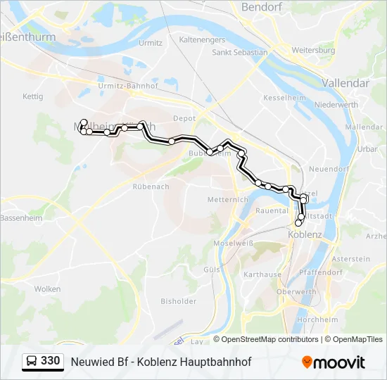 330 Bus Line Map
