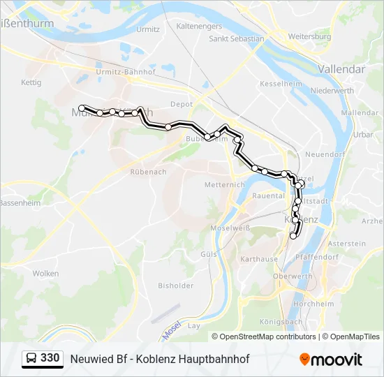 330 Bus Line Map