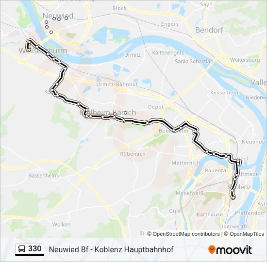 330 Bus Line Map