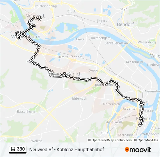330 Bus Line Map