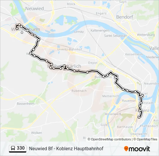 330 Bus Line Map