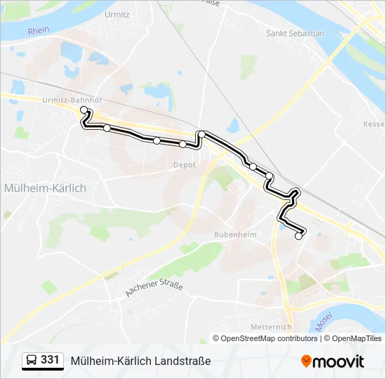 331 Bus Line Map