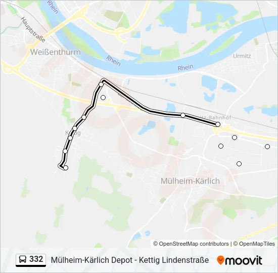 332 Bus Line Map