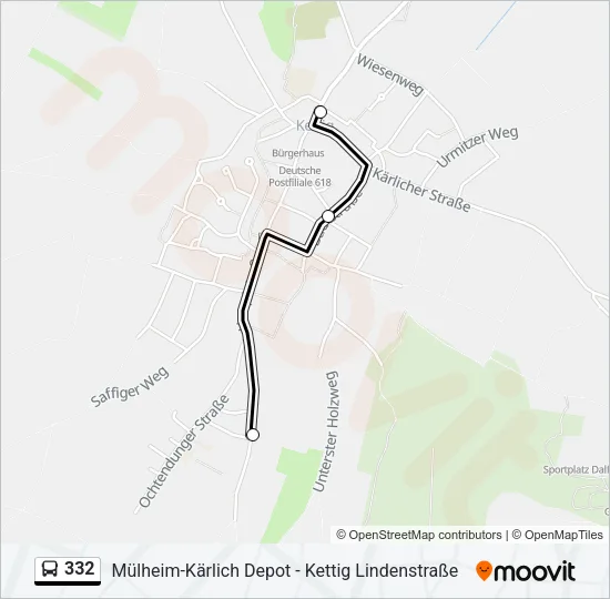 332 Bus Line Map