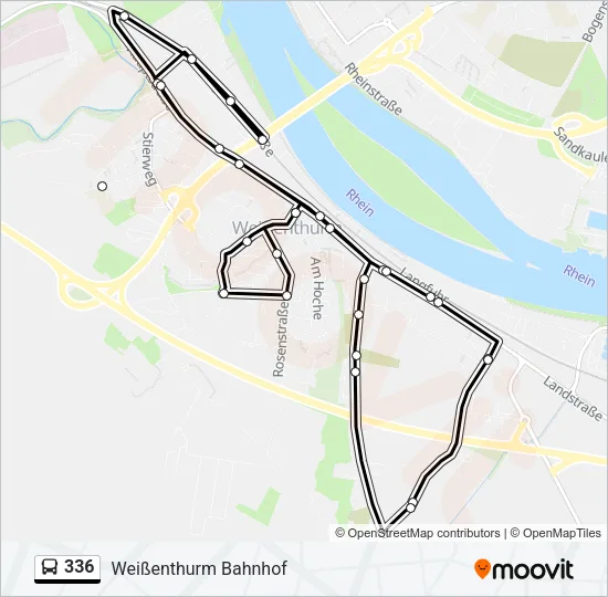336 Bus Line Map