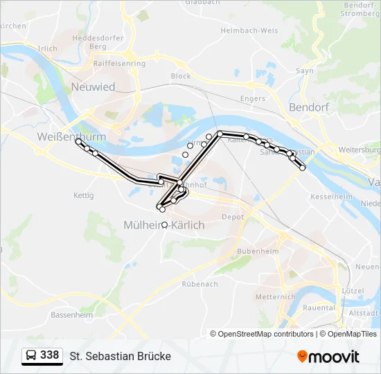 338 Bus Line Map