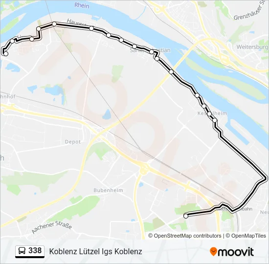 338 Bus Line Map