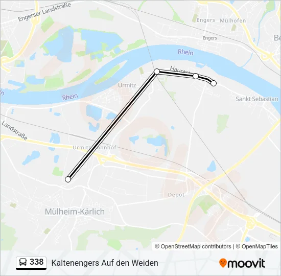 338 Bus Line Map