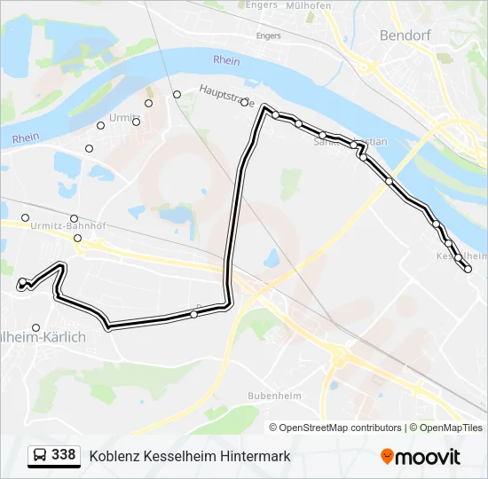 338 Bus Line Map