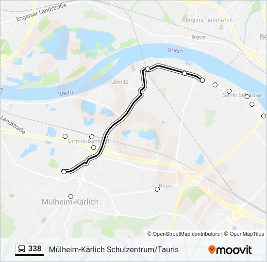 338 Bus Line Map