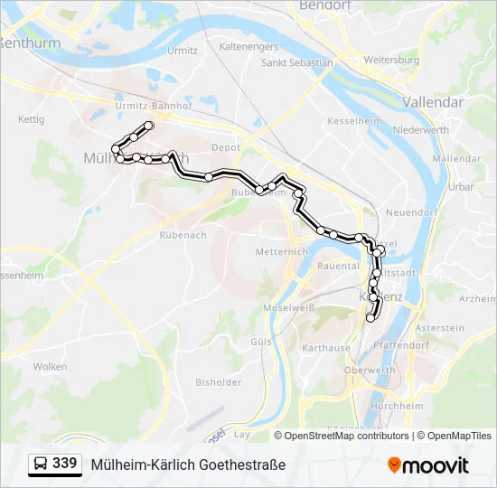 339 Bus Line Map