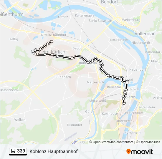 339 Bus Line Map