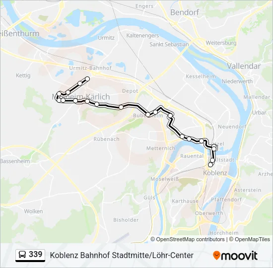 339 Bus Line Map