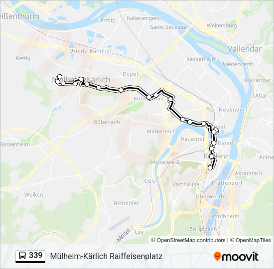 339 Bus Line Map