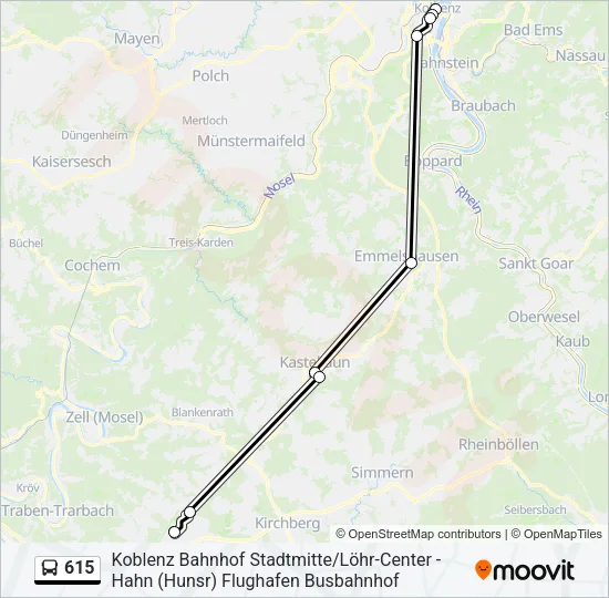 615 Bus Line Map