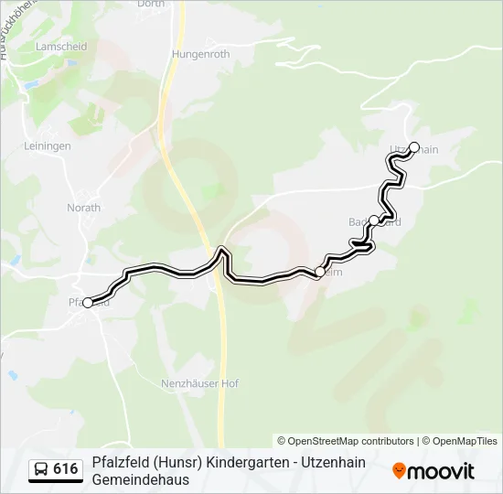 616 Bus Line Map