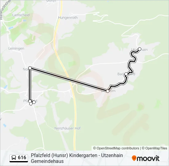 616 Bus Line Map