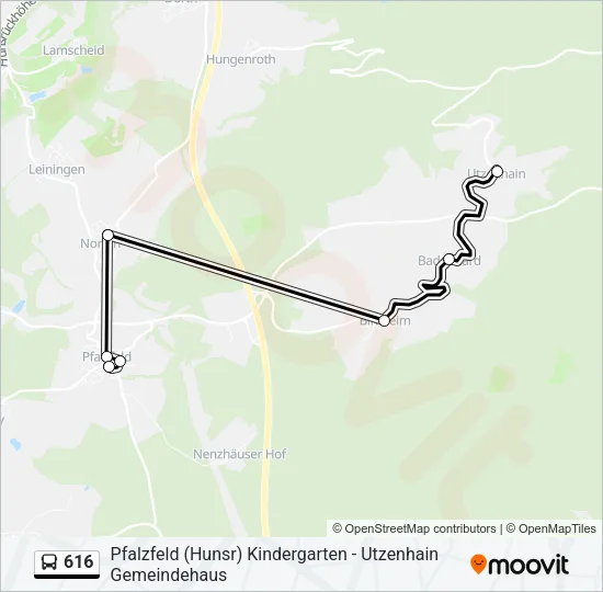 616 Bus Line Map