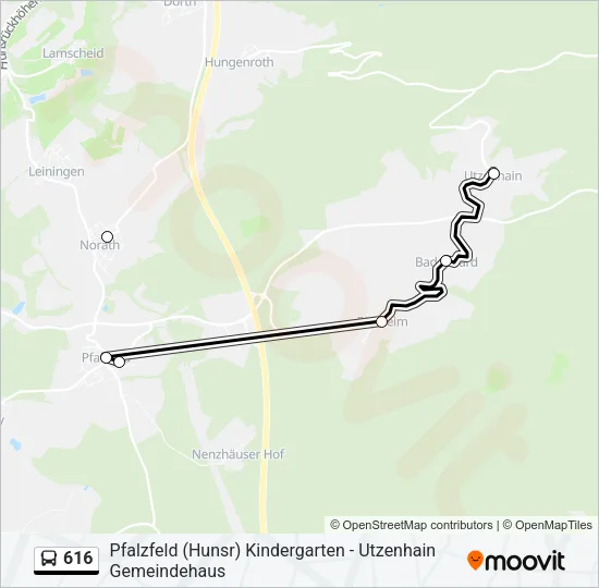 616 Bus Line Map