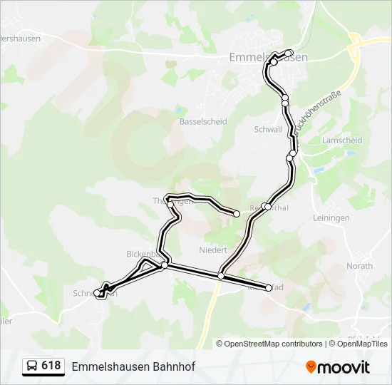 618 Bus Line Map